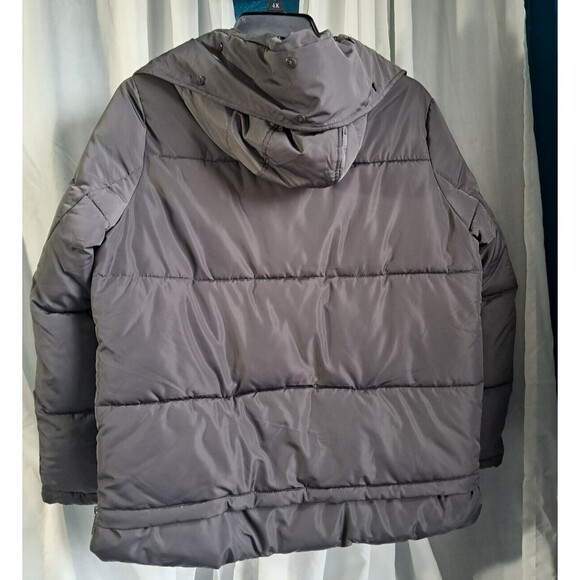 Women's Grey Hooded Puffer Jacket Size Large French Connection Gray - Picture 2 of 14
